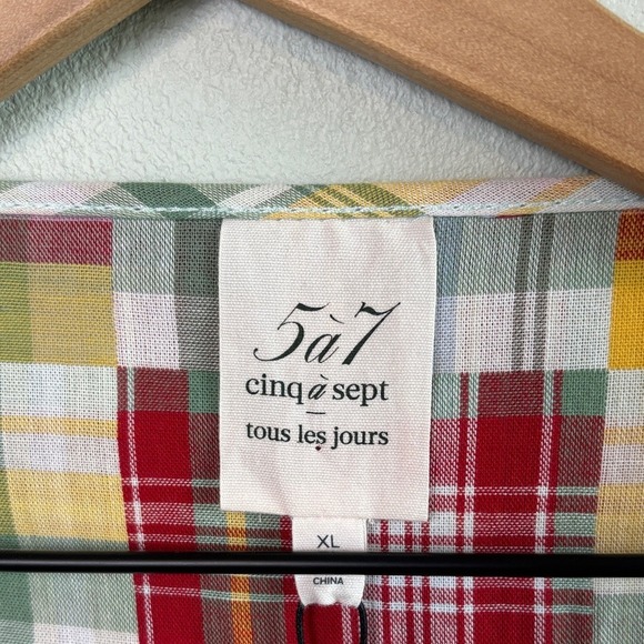 Cinq a Sept Multicolor Plaid Jacket XL New Triss Quilted Patchwork - Picture 3 of 8